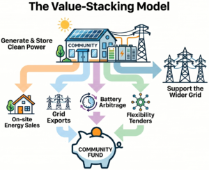 Community hubs value stacking model